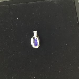 Silver pendant with fused glass